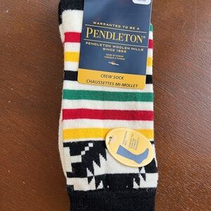 Pendleton unisex Crew Socks - Black, White, Red, Green, Yellow